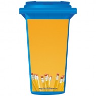 Yellow Pencils Wheelie Bin Sticker Panel